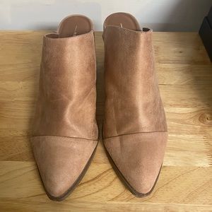 Tan Heeled Mules